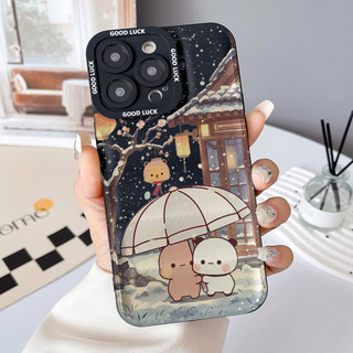 Ốp điện thoại Yier Bubu mùa đông cho iPhone 17 / 17 Air / 16E / 15 Plus / 14 / 13 / 12 / 11 / Pro Max. Chống sốc và chống rơi. Hộp đựng túi khí kiểu áo khoác silicon lỏng che phủ toàn diện