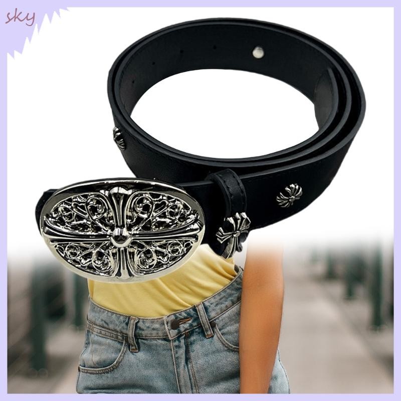 Sky Punk Phong Cách Nữ - Quần Jean Thắt Lưng Đinh Nhện Quyến Rũ, Dây Đeo Eo Da PU Điều Chỉnh được