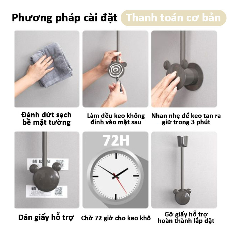 Giá Treo Máy Sấy Tóc Gắn Tường, Kệ Dán Tường Nhựa ABS Đa Năng Có Ngăn Đựng Đồ Tiện Lợi Phòng Tắm