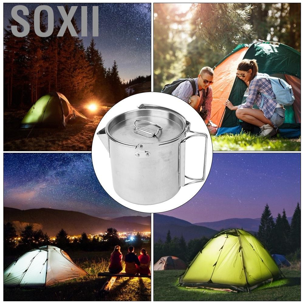 Soxii Nồi cà phê ấm đun nước bền cho nhà để cắm trại du lịch ngoài trời