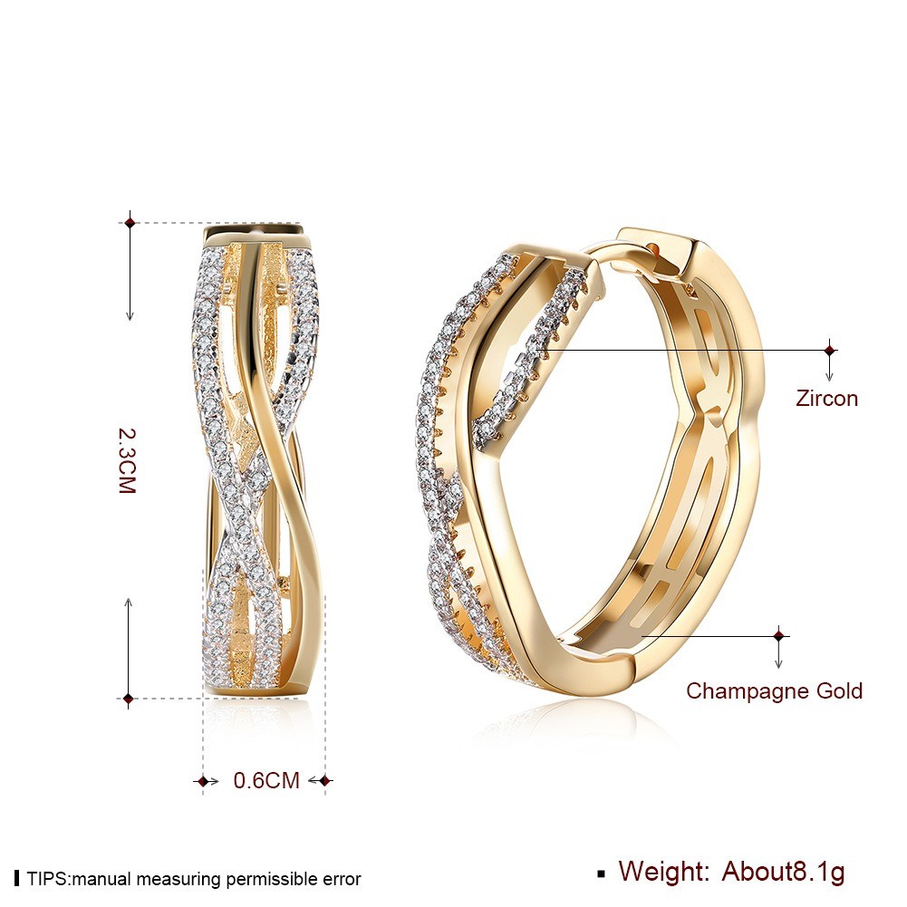 Bông tai kẹp nữ từ bạc 925 mạ vàng 18K với đá zircon sáng tạo