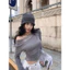 Milyfashion Pure Desire Ren Khâu Dây Áo Thun Nữ Đầu Thu Thiết Kế Cảm Giác Slim-fit Bên Trong Ngắn Top Bé tee