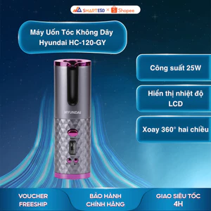 Máy Uốn Tóc Không Dây Hyundai HC-120-GY - Thiết kế nhỏ gọn - Bảo hành chính hãng 12 tháng