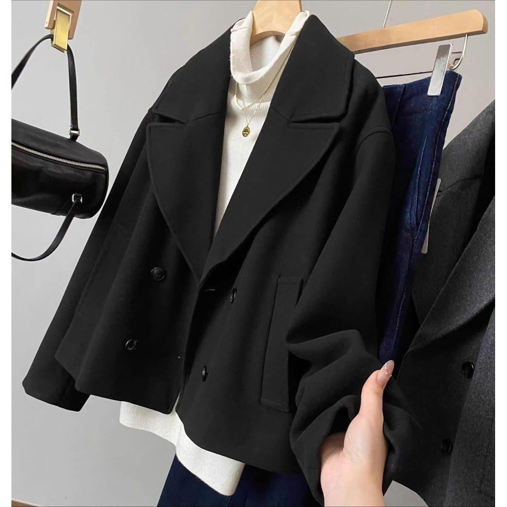 ÁO KHOÁC DẠ DÁNG NGẮN CỔ VEST XIAOY09YD 2062