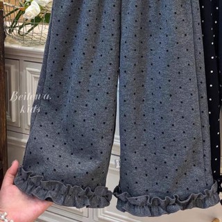 Mùa Thu Phiên Bản Hàn Quốc Bé Gái Rời Chấm Bi Quần Thường Ngày Bé Gái Ren Thời Trang Quần Ống Rộng