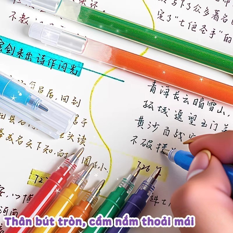 Bút Gel Để Vẽ Tranh 24 Màu Dung Tích Lớn Quà Tặng Học Sinh Viết Chữ Đẹp Màu Sắc Tươi Sáng Bao Bì Xinh Xắn