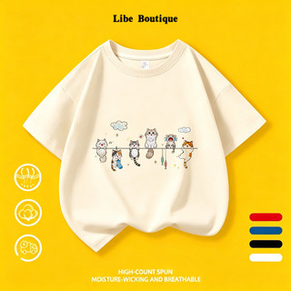 (Giao hàng trong 24 giờ) Áo Thun Unisex In Mèo Dễ Thương, Thoáng Mát Thấm Mồ Hôi
