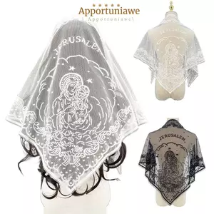 Khăn ren IAPPORTUNIA, Khăn quàng cổ thêu màu trơn, Khăn quàng cổ hình tam giác mỏng rỗng dành cho nữ