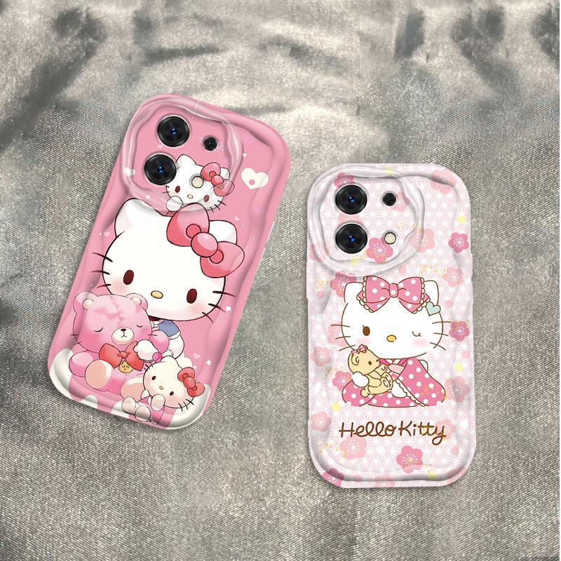 Ốp Silicon Hoạt Hình Cho Redmi Note 13 Pro 4G 5G POCO M6 Pro 4G Ốp Điện Thoại Mềm 3D Kem TPU Kitty Sinh Viên Ốp Lưng Chống Sốc