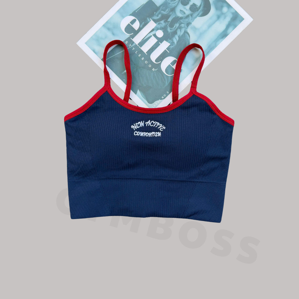 Áo bra tâp gym,yoga,Chất dệt kim 10% elast dày dặn tôn form,lưng kín,mút liền GB263