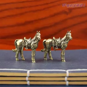 WANYEDI Ngựa Đồng Tượng, Handmade Kích Thước Thu Nhỏ Bằng Đồng Hình Ngựa, Chất Liệu Đồng Sưu Tập Tượng Kim Loại Thủ Công Trang Trí Nhà Cửa