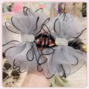 JRP Phong Cách Hàn Quốc Lưới Nơ Kim Cương Giả Vuốt Tóc Vintage Thanh Lịch Kẹp Tóc Kẹp Tóc Cá Mập Kẹp Nữ Thời Trang Phụ Kiện Tóc JRP