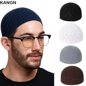 Mũ len dệt kim KANGN, Mũ cầu nguyện nam Unisex thoáng khí, Mũ lưới màu trơn chất lượng Do Thái Ấn Độ