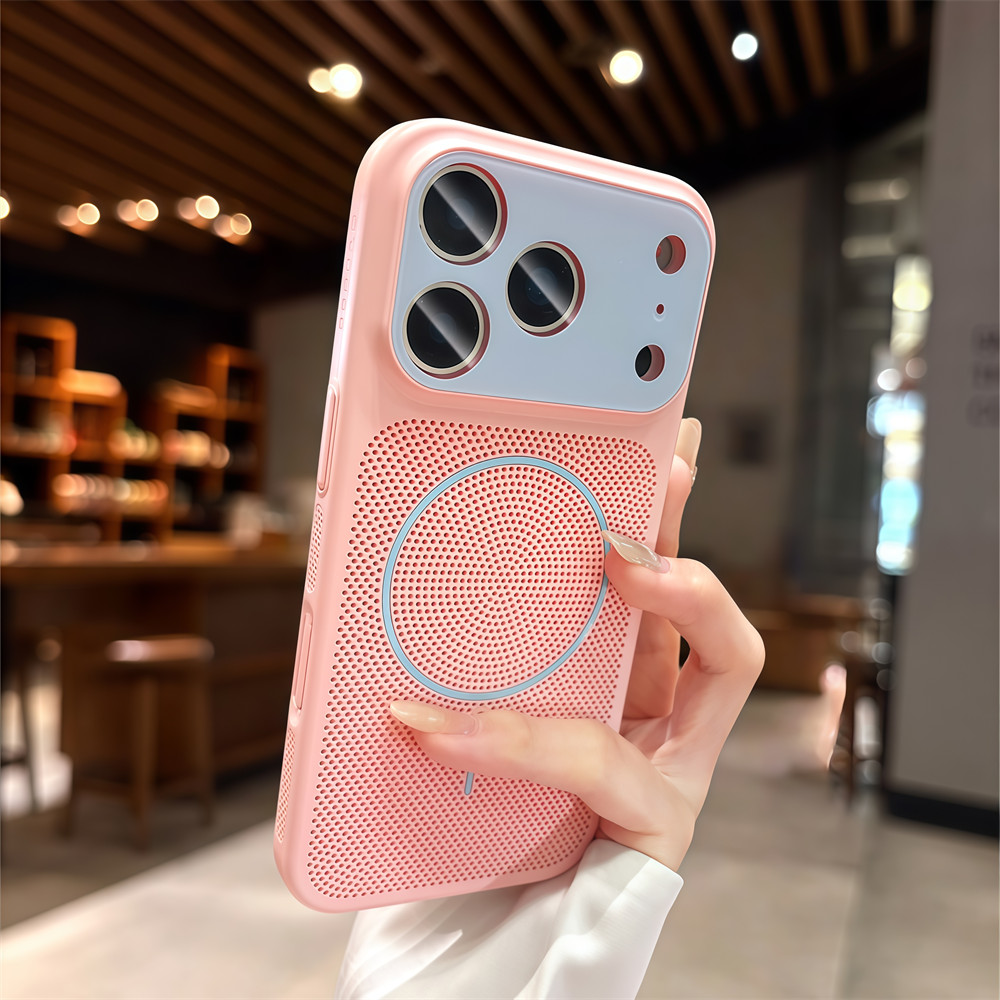Ốp điện thoại từ tính ngăn chặn màu cho iPhone 17 Pro Max 13 14 15 16 pro max Bảo vệ ống kính chống rơi Vỏ cứng bảo vệ điện thoại