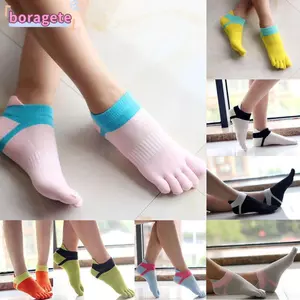 Tất ngón chân BORAGETE Thể thao nữ 8 màu mắt cá chân thoáng khí