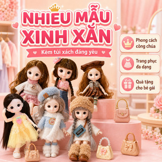 Búp bê khớp công chúa 17cm – Khớp xoay linh hoạt, tạo dáng dễ dàng – Trang trí góc học tập – Quà sinh nhật cho bé gái
