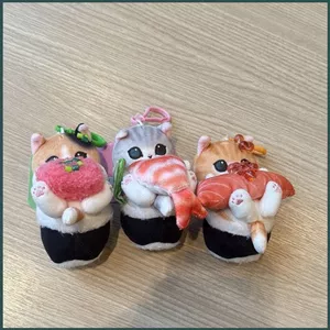 YT4 Mướp Sang Trọng Dễ Thương Sushi Cá Mập Mèo Sang Trọng Túi Quyến Rũ Hoạt Hình Mèo Con Mặt Dây Chuyền Ba Lô Trang Trí
