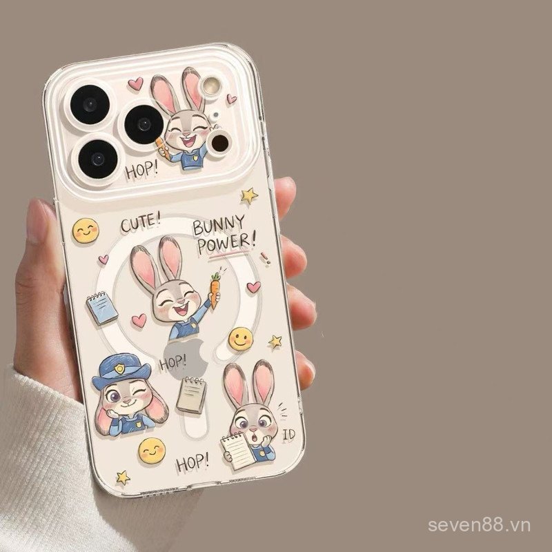 Ốp Điện Thoại Thích Hợp Cho iPhone 7 8 XS XR 11 12 13 14 15 16 17 Pro max Plus Air Animal City Judy Lắc Nhạc Từ Giá Đỡ Chống Sốc Vỏ Bảo Vệ Chống Sốc Bao Gồm Tất Cả ET6Y