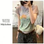 Milyfashion Dễ Thương Chấm Bi Thỏ In Hình Nóng Kim Cương Áo Thun Xù Kích Thước Lớn Tay Ngắn Ngắn Top PU7A