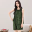 Phụ Nữ Pyjama Phong Cách Trung Hoa In Áo Quần Short Có Dây Buộc Cổ Trang Phục Thoải Mái Cho Hộ Gia Đình Giải Trí Thời Gian Hàng Ngày