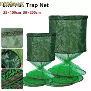 1 Cái Lồng Cá, Gấp Có Thể Gập Lại 30x200cm Giỏ Cá, Lưới Nylon Bền Nhanh Khô Thép SUS Vòng Sống Bẫy Cá Tôm Lồng Giải Quyết