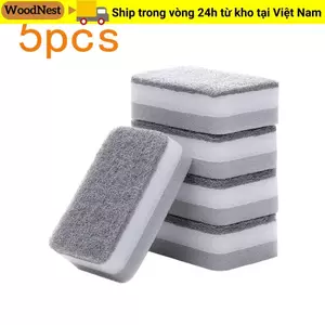 WOODNEST 5 Chiếc Bọt Biển Làm Sạch Bàn Chải Làm Sạch Mật Độ Cao Đồ Dùng Nhà Bếp Vải Rửa Bát