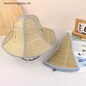 VFZ Trung Quốc Tre Mây Mũ Retro Handmade Dệt Mũ Rơm Du Lịch Mưa Khiêu Vũ Đạo Cụ Nón Câu Cá Che Nắng Người Cá Mũ OTE