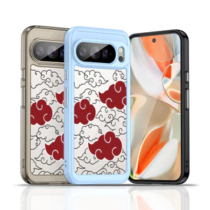 Dành cho Google Pixel 10 Pro XL 10A Pixel 9 / 8 / 7 Pro "Naruto Uzumaki Akatsuki Tổ chức" Vỏ cứng trong suốt / Pixel 9Pro 8 Pro 7A Vỏ Google chống sốc