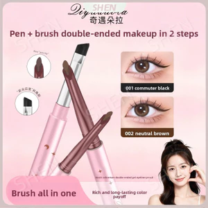Bút gel kẻ mắt hai đầu D.G Blade + Bàn chải vát Chống thấm nước Lâu trôi không nhòe Màu sắc tự nhiên Thích hợp cho người mới bắt đầu