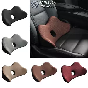 FANIELLAPOWELL Tấm lót hỗ trợ lưng dưới, Hỗ trợ thoải mái Gối hỗ trợ thắt lưng ô tô mềm, Giảm đau lưng Tăng chiều cao Bộ nhớ xốp Đệm xe ô tô Gối lưng tất cả các phương tiện