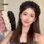KUZHEN Lưới Sợi Xếp Ly Mũ Nữ Organza Màu Nguyên Chất Xếp Ly Rửa Mặt Mũ Đa Năng Phụ Kiện Tóc HOT