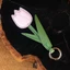 Mặt dây chuyền túi FANSIN, Dây buộc da PU Móc khóa hoa Tulip, Móc khóa ô tô di động nhiều màu thời trang quyến rũ dành cho nữ