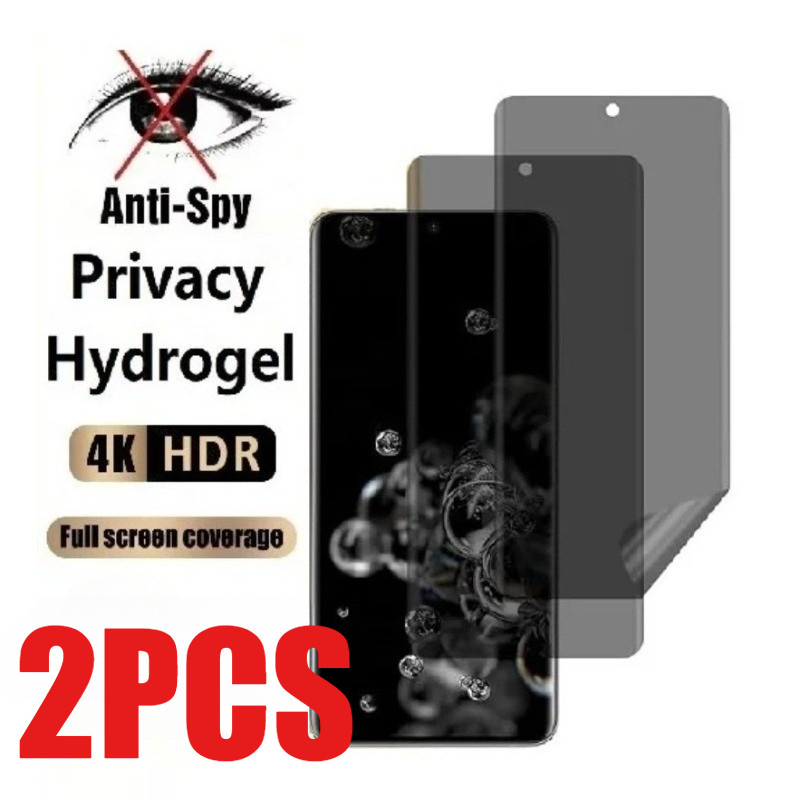 2 Chiếc Full Cover Bảo Vệ Màn Hình HD Mềm Cho Xiaomi Civi Mix Note A3 1S 2 3 4 5 2S 10 Pro Lite 4G 5G Chống Rơi Chống Gián Điệp Riêng Tư Chống Ánh Sáng Xanh Hydrogel Phim Mờ