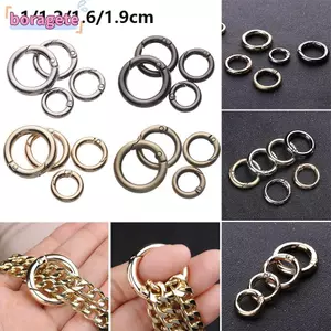 BORAGETE 10 Chiếc Lò Xo Vòng Tròn Khóa Hợp Kim Kẽm Chất Lượng Cao Móc Mạ Cổng Chụp Khóa Kẹp