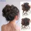 Bluelover Tổng Hợp Tóc Bun Chignon Lộn Xộn Xoăn Kẹp Tóc Co Giãn Scrunchy Giả Tóc Miếng Cho Nữ Kẹp Tóc Mới