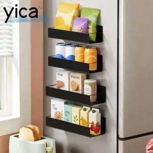 Giá treo từ tính YICA, Tiết kiệm không gian có móc Kệ bên tủ lạnh, Không cần khoan treo máy giặt từ tính chống gỉ Nhà tổ chức nhà bếp