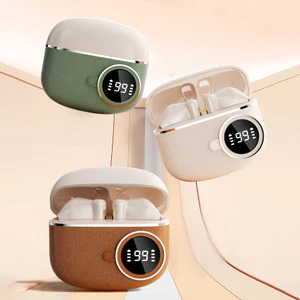 D339 Phong Cách Mới Retro Màn Hình Kỹ Thuật Số Tai Nghe Bluetooth Không Dây Trong Tai Loại Pin Dài Tuổi Thọ Da Hạt Không