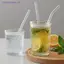 Bộ ống hút thủy tinh có thể tái sử dụng Chất làm mịn Borosilicate cao Đuôi ống hút uống nước thân thiện với môi trường tốt cho sức khỏe với bàn chải làm sạch MỚI