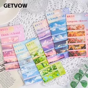 Kẹp trang GETVOW, Đồ dùng văn phòng trường học Dấu trang từ tính theo chủ đề phong cảnh, Dấu trang quà tặng phong cách Trung Quốc từ tính