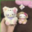 PS1 Sanrio Hello Kitty Plushie Vintage Curly Teddy Fluffy Sang Trọng Túi Búp Bê Charm SP1