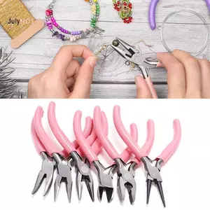 JULYHOT Kìm Mini Hình Chữ Thập Tròn Bent Kim Mũi Thủ Công Đính Hạt Cách Nhiệt Cắt Kìm Cho Đồ Trang Sức Dụng Cụ Làm Massivedeals
