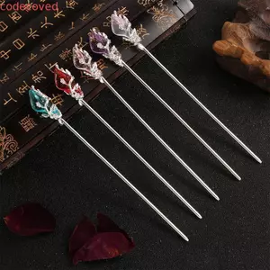 MCODECOVED Tóc Dính Mũ Phụ Kiện Tóc Phong Cách Trung Quốc Kim Loại Hanfu Phụ Kiện Vintage Tóc Nĩa