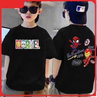 2026 Áo thun  trẻ em tay ngắn cotton thoáng khí in hình Người Nhện Marvel mát mẻ Phù hợp cho trẻ em năm mới