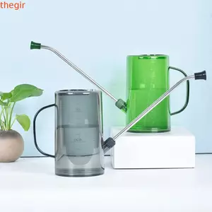 Chậu tưới nước có vòi dài THEGIRL8B, Bình tưới nước nhỏ có vòi tinh thần 1L / 1.5L, thiết thực có tay cầm bằng nhựa có thể đo lường được Máy phun nước thực vật ngoài trời