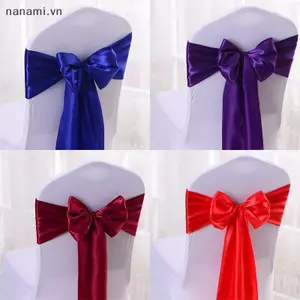 Thắt lưng Satin đầy màu sắc cho đám cưới nơ ghế chất lượng cao cho vỏ bọc ghế Sash Tiệc sinh nhật Khách sạn trưng bày bán buôn [VN]