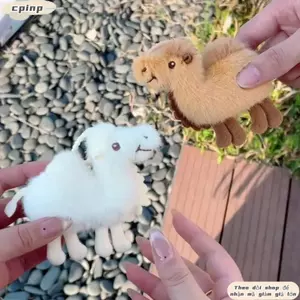 CPINCP Thú Nhồi Bông Móc Khóa, Trang Trí Túi Sang Trọng Sang Trọng Camel Móc Khóa, Treo Trang Trí Búp Bê Mặt Dây Chuyền Cặp Đôi Keycord Túi Mặt Dây Chuyền