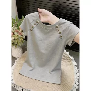 Áo thun ngắn tay cổ tròn dành cho nữ mùa hè thời trang mới dành cho nữ