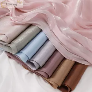 Khăn lụa EDIWANY, Khăn choàng chống nắng voan màu trơn, Thời trang dài mềm mại voan Hijab che mặt ngoài trời