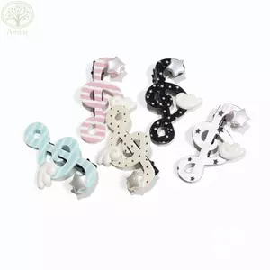 Kẹp tóc AMPU Music Note, Kẹp tóc âm nhạc phong cách Hàn Quốc Acrylic, Chấm bi nhẹ Hình dạng ngọt ngào Chống trượt Star Wing Clip Quà tặng sáng tạo