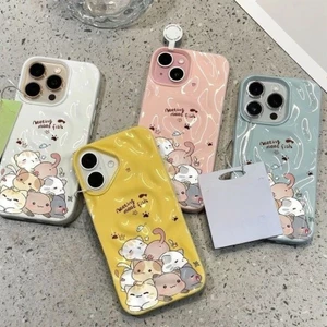 Ốp Họa Tiết Nhăn 3D Thời Trang Màu Trắng Họa Tiết Mèo Hoạt Hình Dành Cho OPPO A16K A16e A15 A15S A5 A9 2020 A31 A7 AX7 A5S AX5S A12 Vỏ Kẹo Mềm